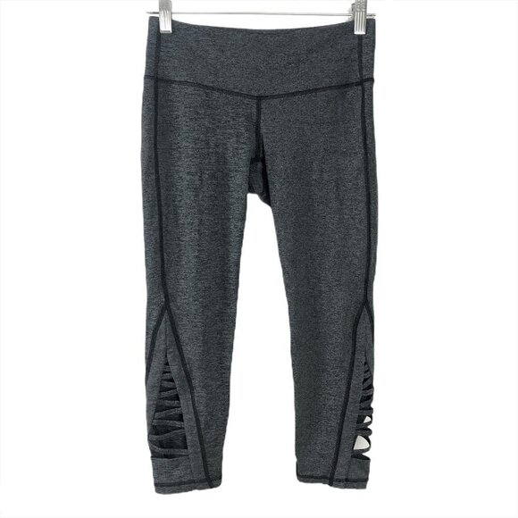Athleta Spacedye Cropped Leggings XS Gray Criss Cross Workout‎ Running AT-704 - Picture 1 of 11